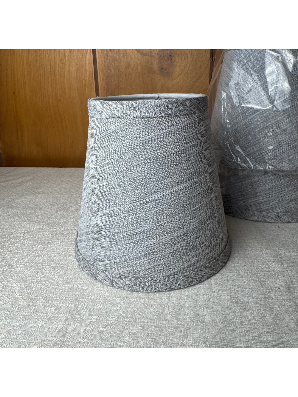 Gray Linen Clip On Lamp Shade Fabric Empire Candelabra Chandelier Shade 6 Inch